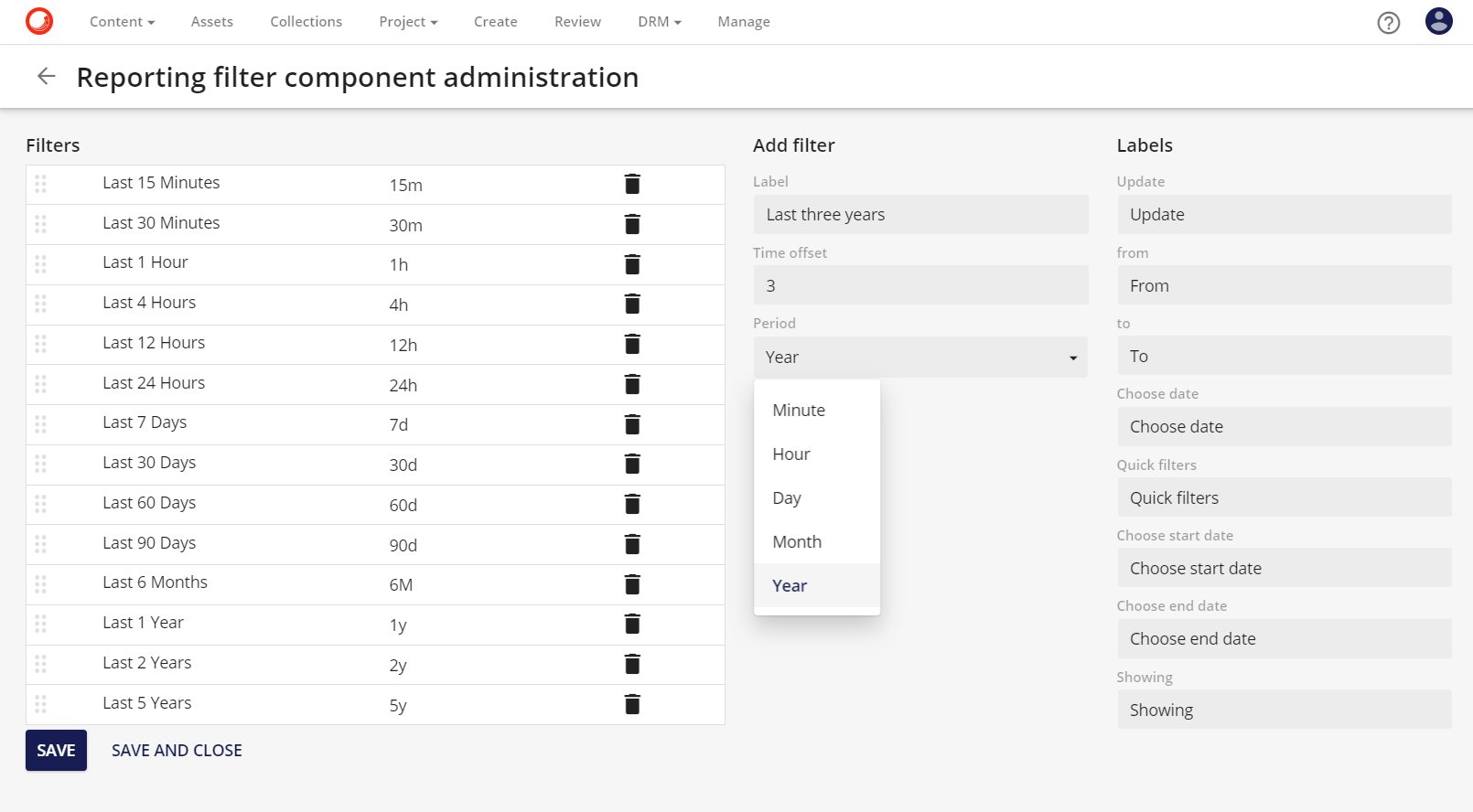 Chart filter component Sitecore Documentation